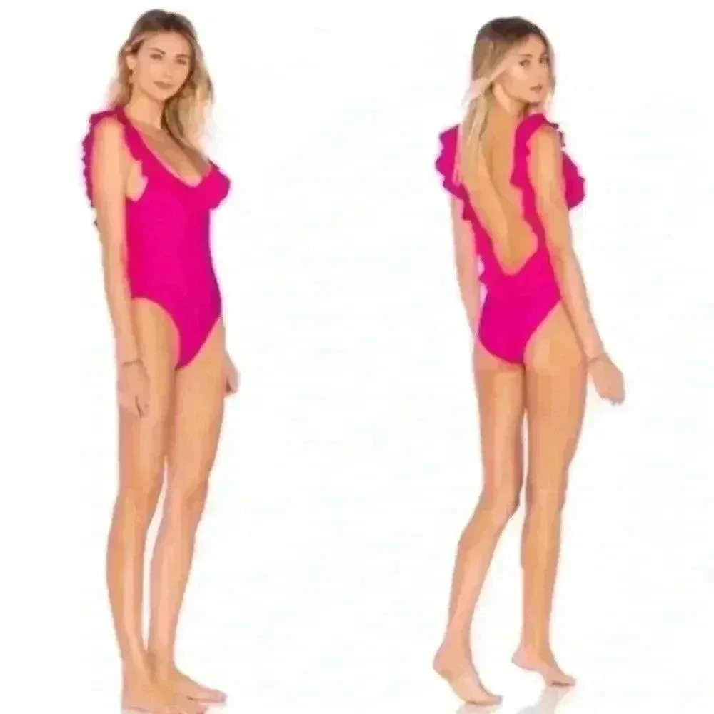 Lovers And Friends Flutter By Ruffle One-Piece Swimsuit Size Small